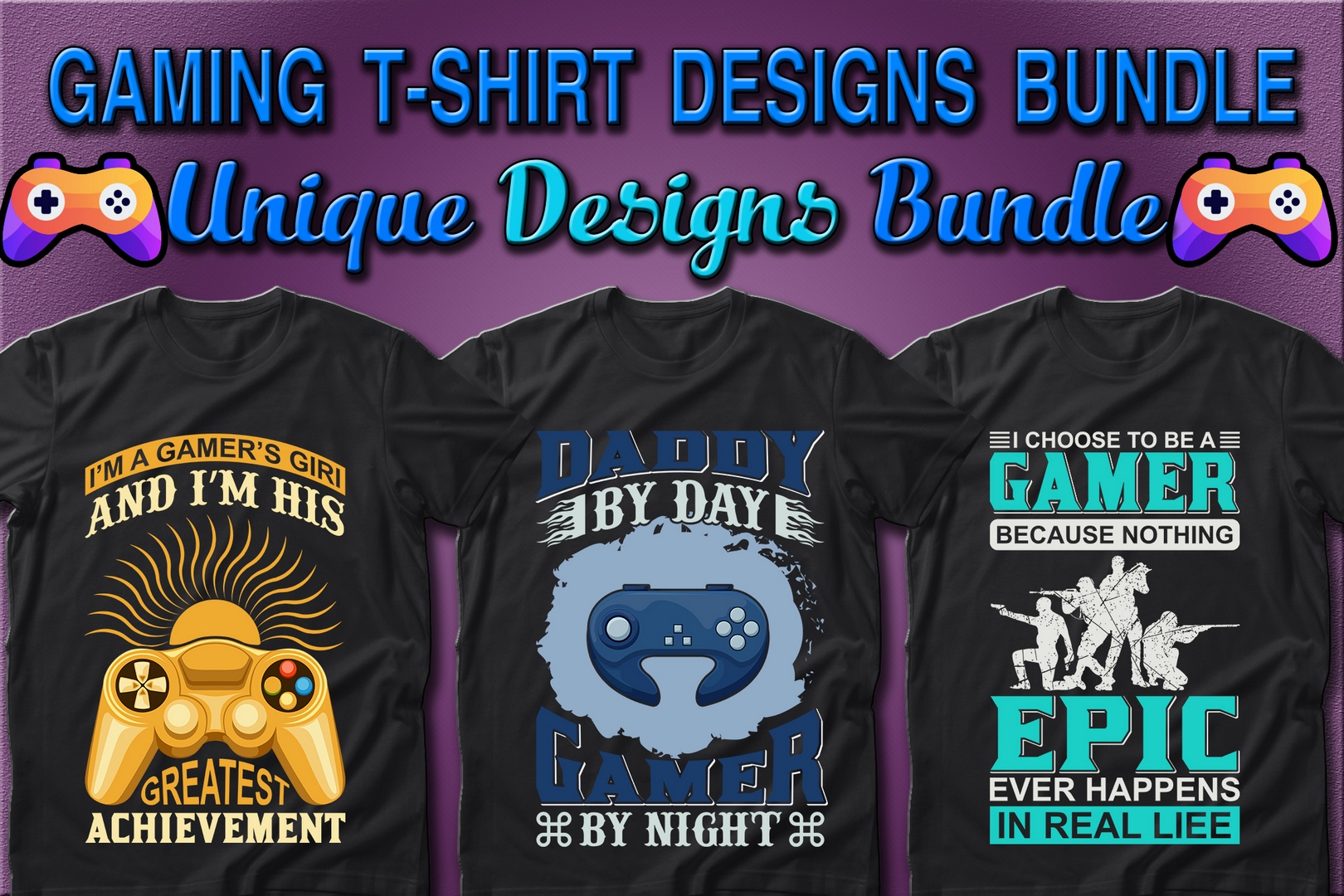 100-gaming-gamer-t-shirt-designs-bundle