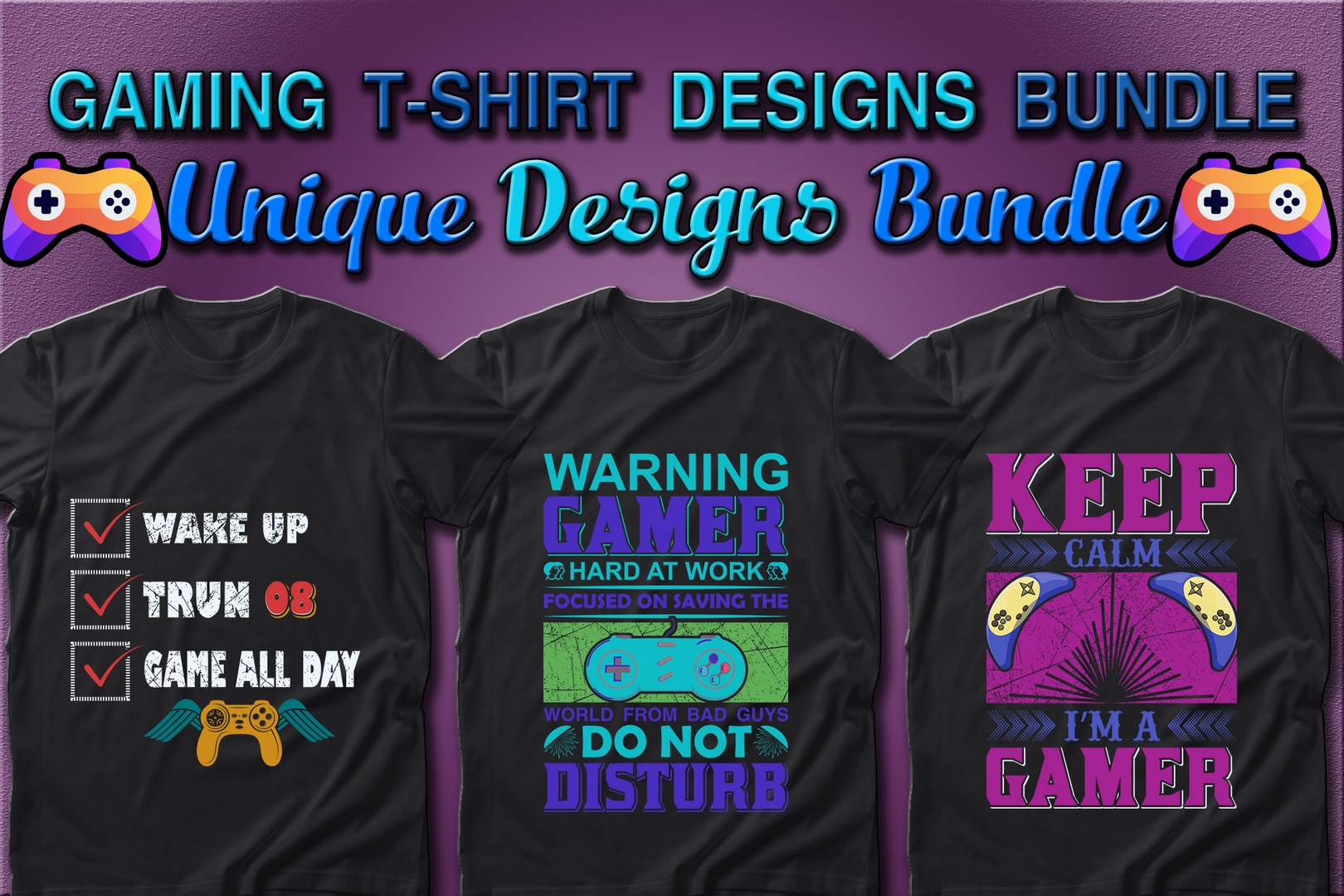100-gaming-gamer-t-shirt-designs-bundle